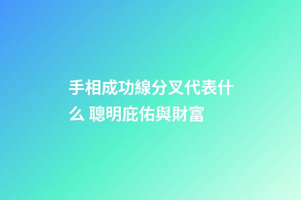 手相成功線分叉代表什么 聰明庇佑與財富